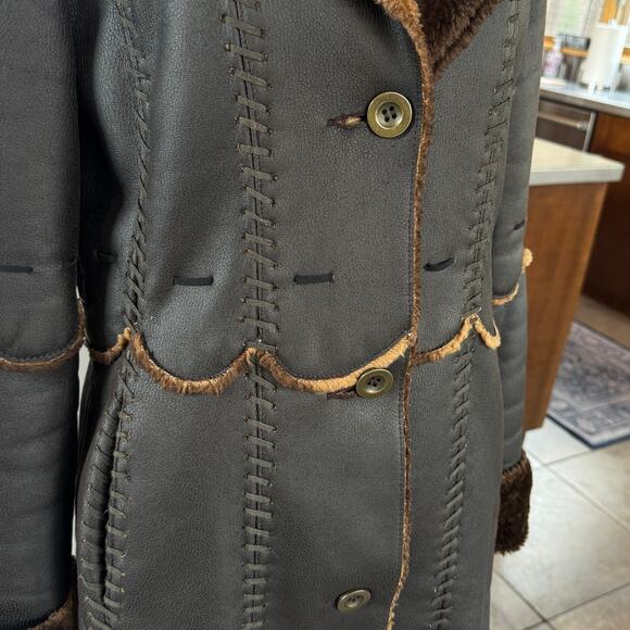 Montanaco dark brown jacket with faux fur trim, size M - Picture 2 of 11